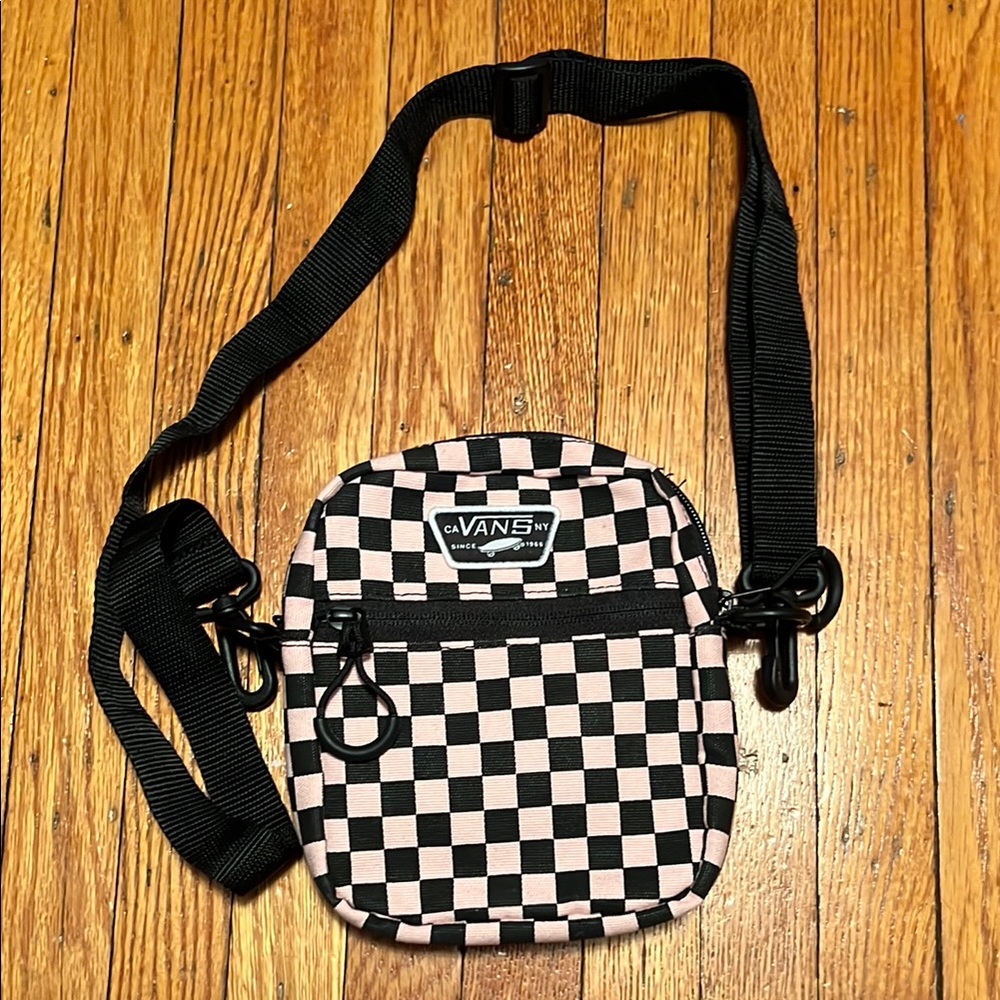 Vans Checkered Crossbody Bag Powder Pink Checkerboard Black Concert Bag